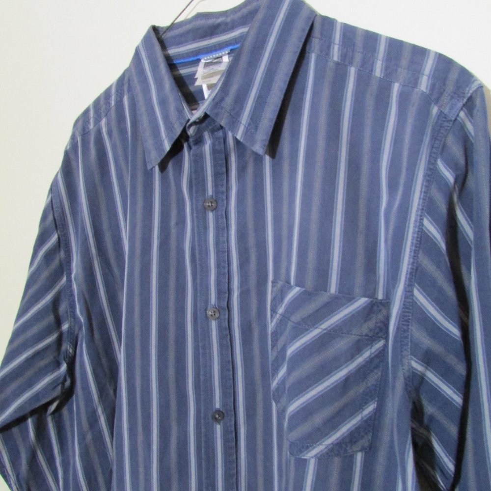 The North Face Blue/Gray Striped Button Front Shirt Apex